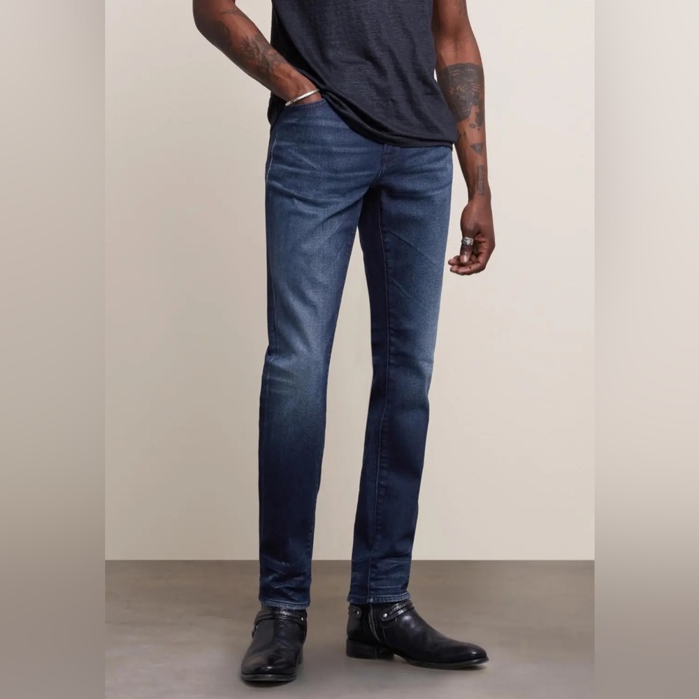 John Varvatos Star USA Men's Bowery Jeans Slim Straight Dark Wash Size 33R 33